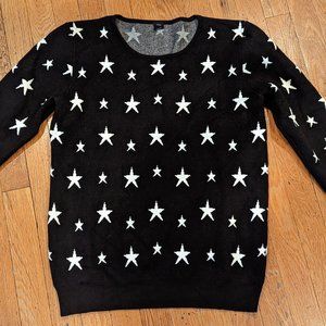 Black sweater with white stars size medium